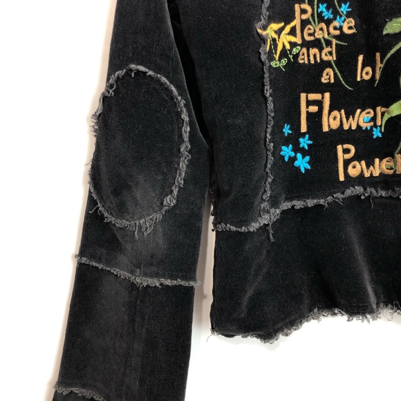 LaClasseCouture black corduroy embroidered blazerM - Picture 12 of 16